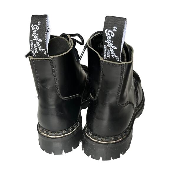Original Gripfast Black Cap 6 Eye Steel Toe Leather Combat Boots Size 3.5 UK - Picture 4 of 14
